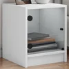 Vidaxl vidaXL Nočne omarice s steklenimi vrati, komplet 2, bele, 35x37x42 cm