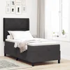 vidaXL Boxspring postelja z vzmetnico in LED črna 100x200 cm žamet