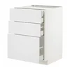 METOD / MAXIMERA Pod.elem.3front/2dnj/1srd/1vis.fiok, bela/Stensund bela, 60x60 cm