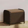 Vrtni tabure s jastukom smeđi 58x46x46 cm od poliratana
