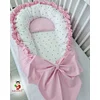 Bubamara037 Gnezdo za bebe sa karnerom Tačkice, Roze-Belo