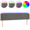 Vidaxl LED posteljno vzglavje temno sivo 183x16x78/88 cm žamet