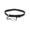 Imitation leather strap with metal chain black