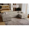 Kotna garnitura Clovis 115 Svetlo rjava, Funkcija spanje, Predal, 320x166x79cm