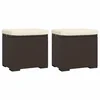 Vidaxl Tabure z blazino 2 kosa rjave barve 40x30x40 cm poli ratan
