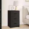 vidaXL Nočna omarica s predalom Črna 38 x 38 x 66 cm Konstruiran les