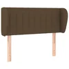 Vidaxl Vzglavje z ušesi temno rjavo 103x23x78/88 cm blago