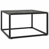 Stolić za kavu crni s crnim mramornim staklom 60 x 60 x 35 cm