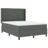 Vidaxl LED Box Spring Postelja Temno siva 140 x 190 cm blago