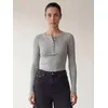 ARMIE Majica The Petra Henley Slim-Fit Top - LGM svetlo siva