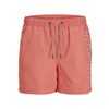 JACK & JONES Kratke kopalne hlače JPSTFiji korala / črna / bela