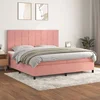 Vidaxl Box spring postelja z vzmetnico roza 200x200 cm žamet