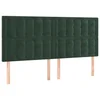 Vidaxl Vzglavje postelje temno zeleno 200x5x118/128 cm žametno