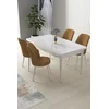 Hanah Home Set Trpezarijski sto i 4 stolice Nil, Oker-beli