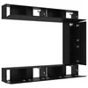 Set TV komoda Zidne 5 pcs Crni hrast Konstruirano drvo