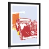 Plakat s paspartujem retro avto z abstrakcijo - 60x90 black