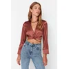 Trendyol Milla ženska bluza TWOAW23BZ00466, braon-braon