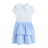 Next Obleka Gingham School Tiered Rara svetlo modra / bela