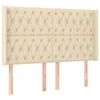 Vidaxl Vzglavje z ušesi krem 163x16x118/128 cm blago