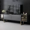 HANAH HOME TV polica Gold Line Anthracite Gold