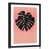 Plakat s paspartujem črn list monstere - 30x45 no frame