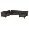 VITTSKÄR Modularna ugaona sofa za 5 osoba, napolju/plastični ratan tamnosiva