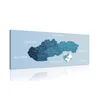 Slika elegantni zemljevid Slovaške v modrem - 200x100