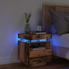 Noćni ormarić s LED svjetlima staro drvo 40x39x48,5 cm