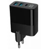 GEMBIRD Brzi punjač TA-UC-PDQC30LCD-BK-02, 30W, 2x USB A, USB C, LCD, Crni