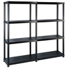 vidaXL Regal s policami 4-nadstropni črn 122×30,5×130 cm plastika