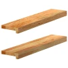 Prozorske klupice 2 kom svijetlosmeđe 70x15x2 cm masivne hrast