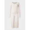 Tommy Hilfiger Pižama UW0UW06602 Kremna Regular Fit
