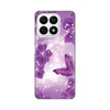 Silikonska maska za Honor X8a Butterfly And Flowers Print ljubičasta