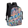 Ruksak RivaCase Agora 5420 black Urban Print backpack Skaters, 12L
