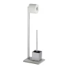 WENKO 20604100 - WC četka GRANIT 23x73,5 cm nerđajući čelik/saten/siva