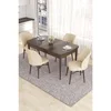 Hanah Home trpezarijski set Eva, sto na razvlačenje i 4 stolice, ploča u dekoru drveta Baroque, krem tkanina Babyface