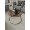 Hanah Home Royal klub sto O 75 cm, zlatna / bronzano staklo