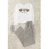 Trendyol Multicolored Cotton Leopard Patterned Heart Sleep Band Knitted Pajama Set