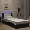 Okvir kreveta s LED-om bez madraca Zadar crno-bijeli 80x200cm