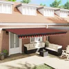 Povlačivi tende Crvena i Crna 500 × 300 cm Platno i Aluminij