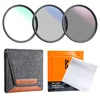 K&F 72mm 3pcs Professional Lens Filter Kit (MCUV/CPL/ND4) + Filter Pouch+3pcs*Cleaning Cloth