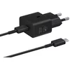 Polnilnik Samsung EP-T2510EBE + EP-DN980BBE USB-C 25W potovalni polnilec + USB-C podatkovni kabel črn (OOB pakiranje) (57983121786)