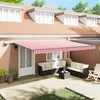 Skrovita tenda Crvena i bijela 500 ×300 cm tkanina