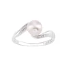 DIAMANT LETERNEL Prstan Ring aus 375 Weißgold mit 0.04 Karat Diamant mit Perle srebrna