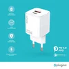 Punjač Pluginn PI-D73, QC30 PD30, PPS, USB-PD 18W+20W, 38W (total) sa PD iPhone Lightning kablom, Beli