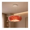 Brilagi - LED luster na sajli FEATHER 3xE27/40W/230V + 3xLED/3W prečnika 50 cm ružičasta