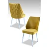 Hanah Home Set stolica Pufi, 48x90x43 cm, 4 komada, Srebrno-žute boje