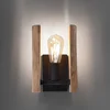 JUST LIGHT. GmbH Lesena stenska svetilka iz hloda - Dnevna soba/jedilnica - Podeželska hiša/Rustikalna - svetlo rjava, črna - Kovina