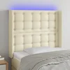 LED uzglavlje krem 93 x 16 x 118/128 cm od umjetne kože