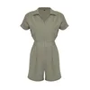 Trendyol Limited Khaki Elastic Waist Zipper Detail Mini Jumpsuit